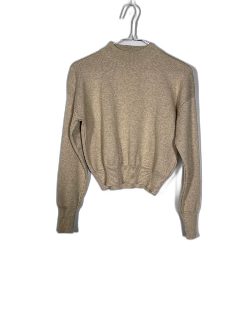 PRINCESS POLLY WOMENS BEIGE FITTED WOOL BLEND SWEATER MEDIUM/LARGE